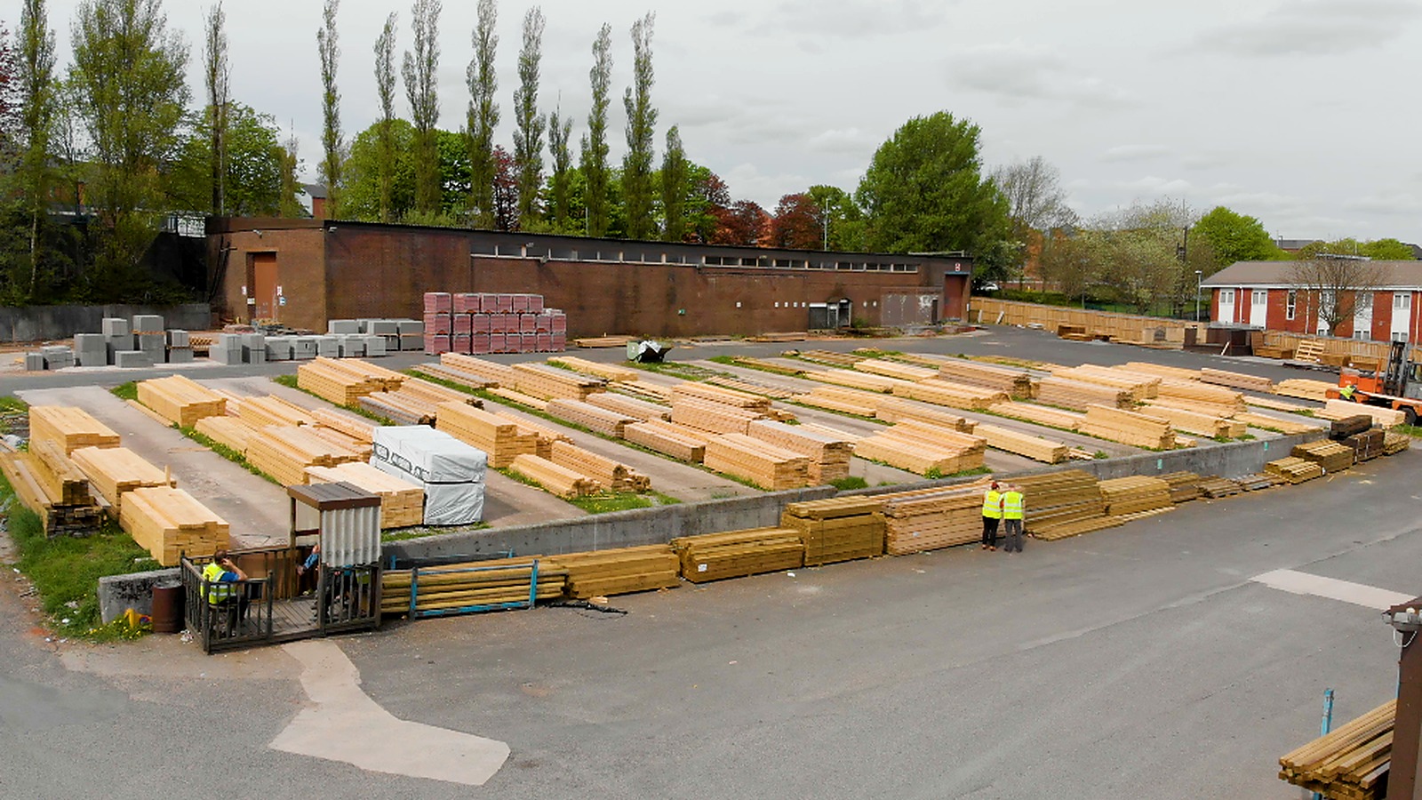 Building material supply yard
